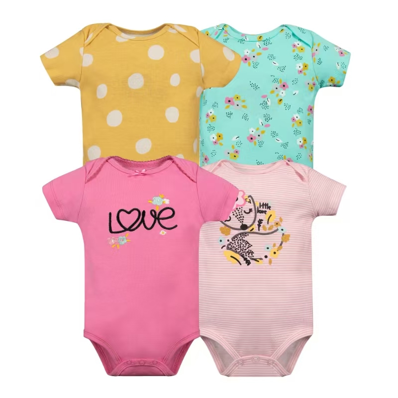 Set 4 bodys manga corta beba