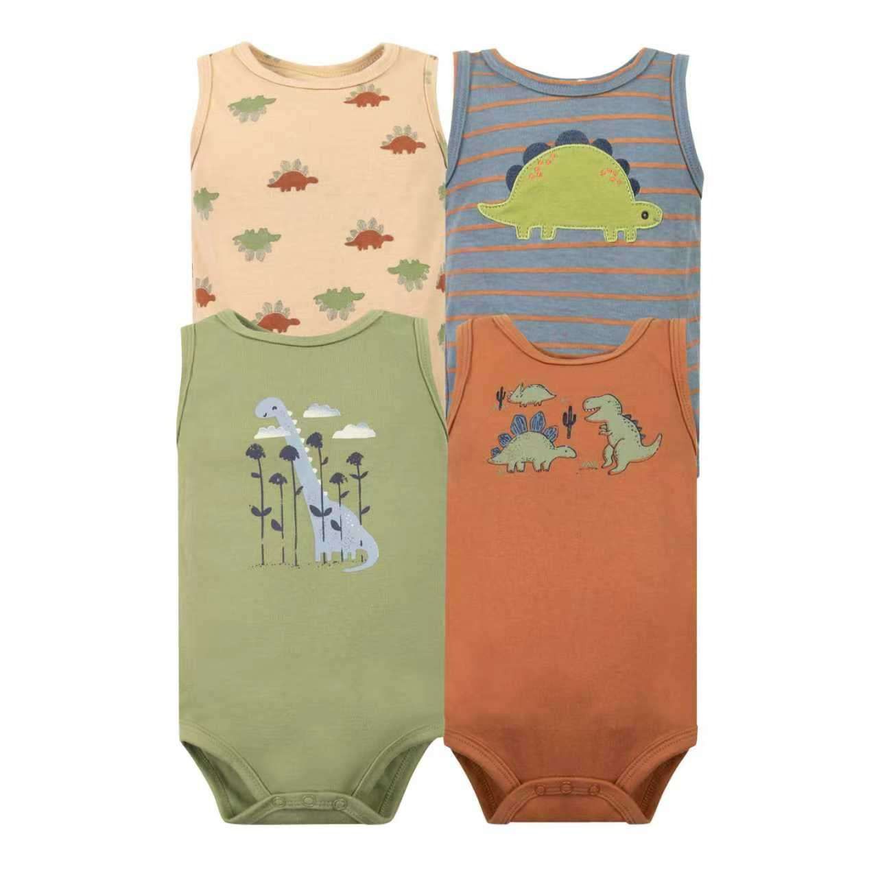 Set 4 bodys sin manga bebe