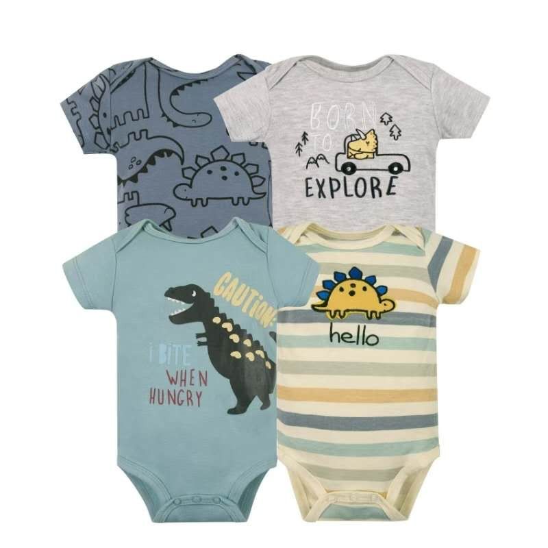 Set 4 bodys manga corta bebe