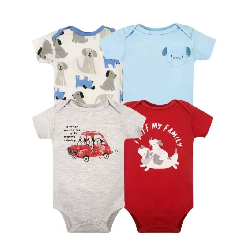 Set 4 bodys manga corta bebe