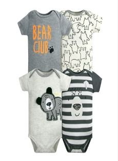 Set 4 bodys manga corta bebe