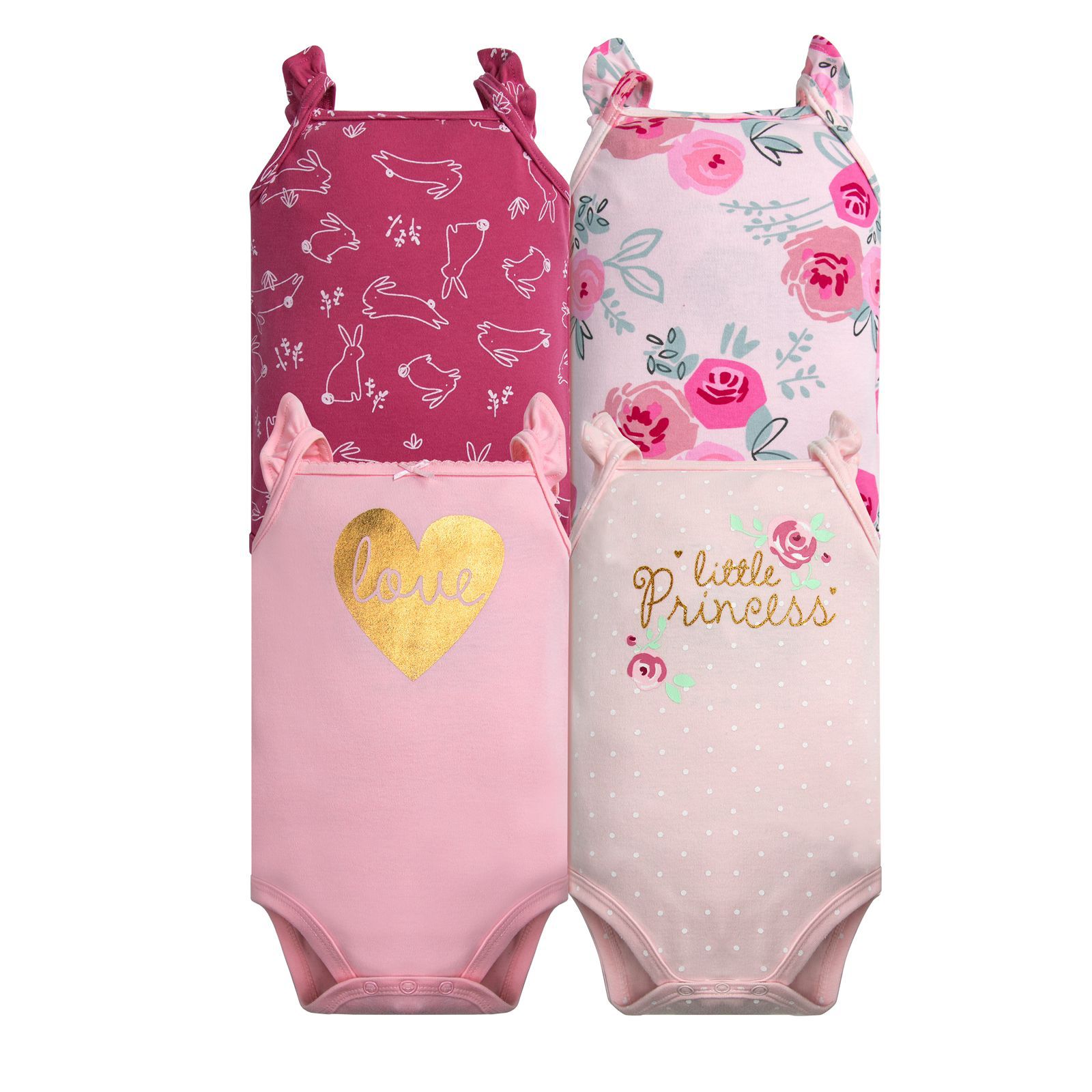 Set 4 bodys manga corta beba