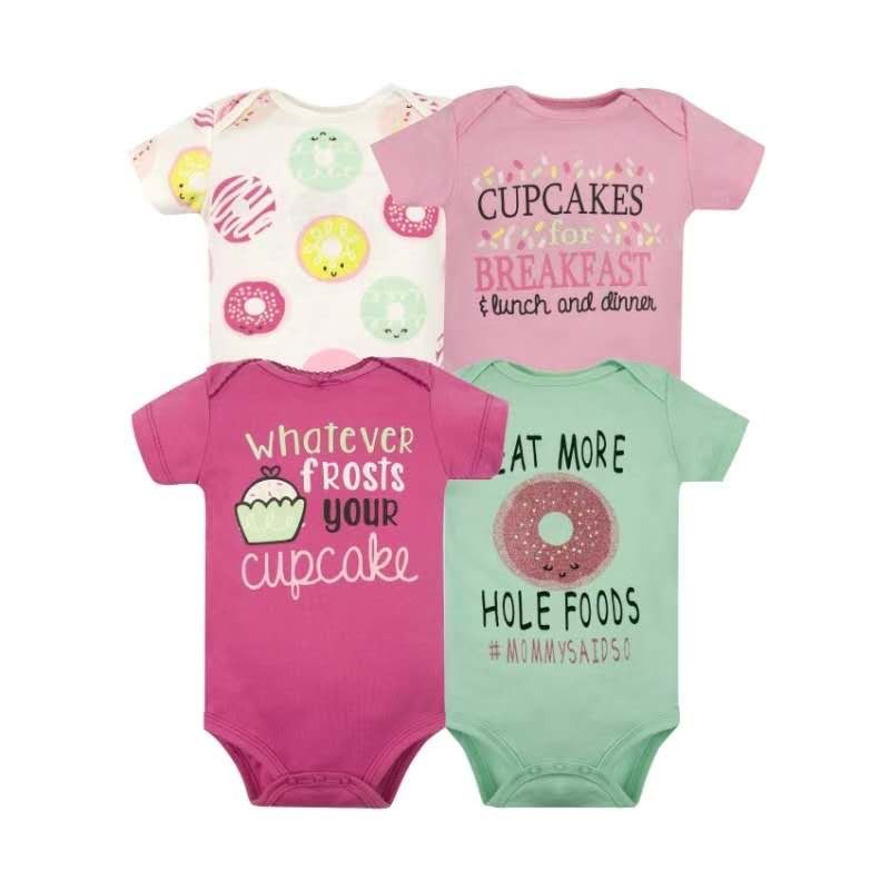 Set 4 bodys manga corta beba