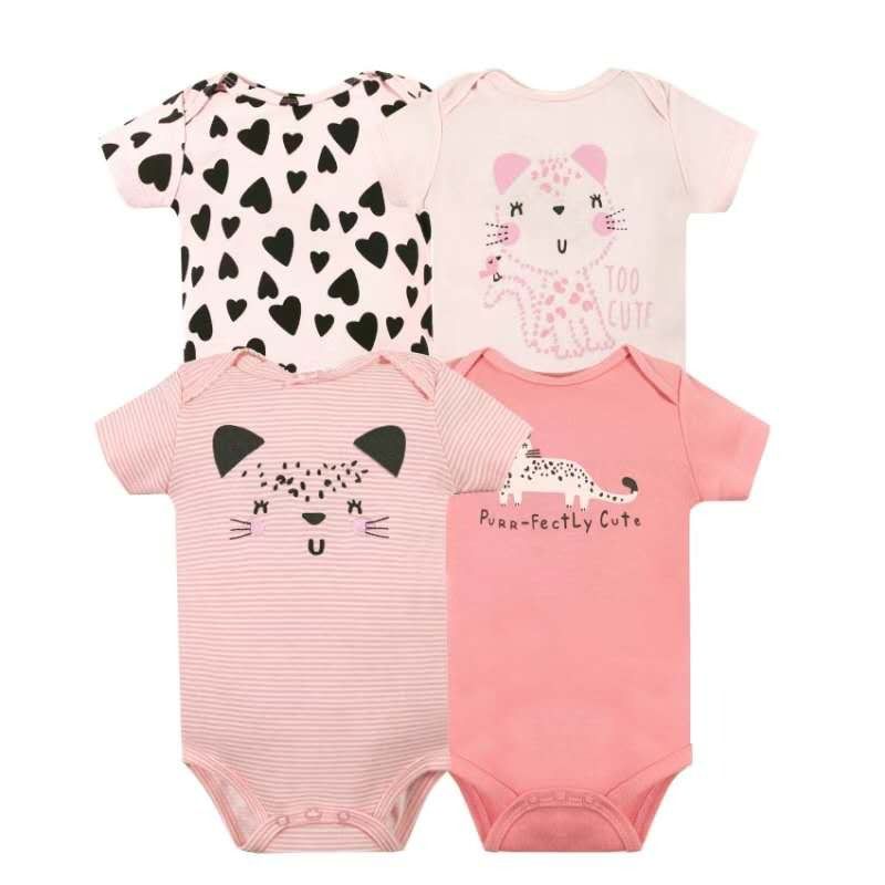 Set 4 bodys manga corta beba