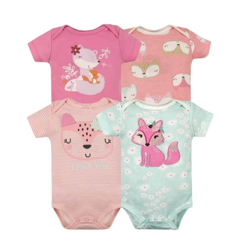 Set 4 bodys manga corta beba