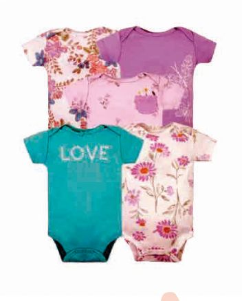 Set 5 bodys manga corta beba