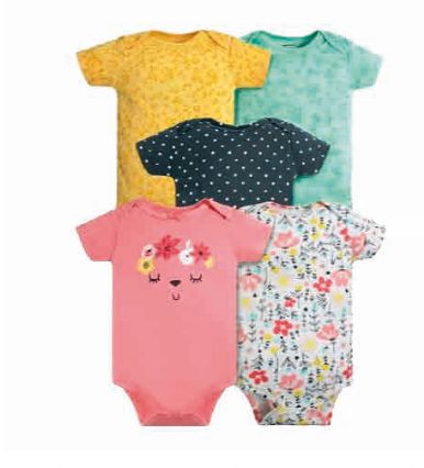 Set 5 bodys manga corta beba