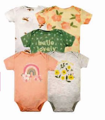 Set 5 bodys manga corta beba
